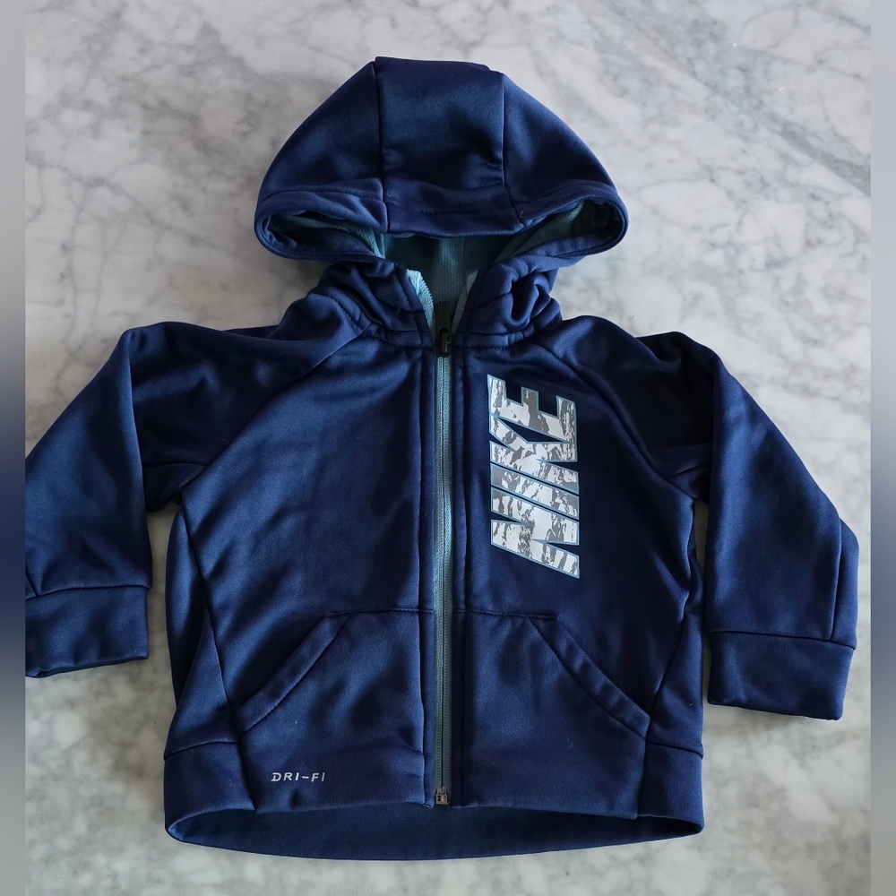 Nike Dri-FIT 18 Months Baby Full Zip Hoodie Blue